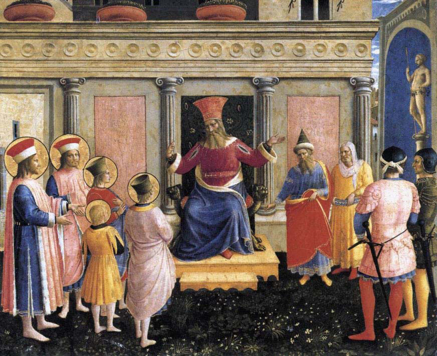 Saint Cosmas and Saint Damien before Lisious